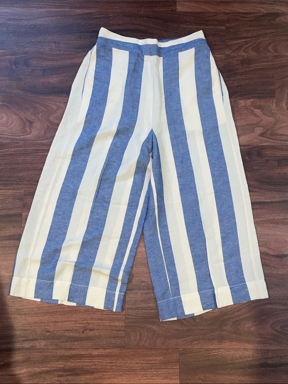 Madewell Huston Pull-On Crop Pants in Stripe. Small